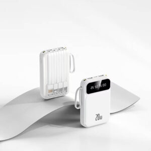 20W Fast Charging 20000mAh Power Bank with 4 Built-in Cables - Image 1