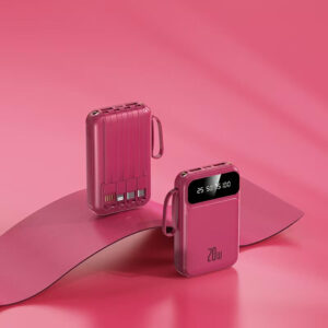 20W Fast Charging 20000mAh Power Bank with 4 Built-in Cables - Image 4