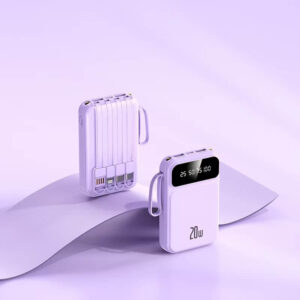 20W Fast Charging 20000mAh Power Bank with 4 Built-in Cables - Image 5